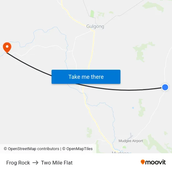 Frog Rock to Two Mile Flat map