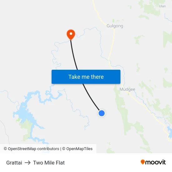 Grattai to Two Mile Flat map