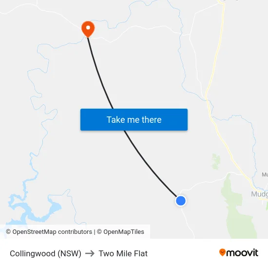 Collingwood (NSW) to Two Mile Flat map