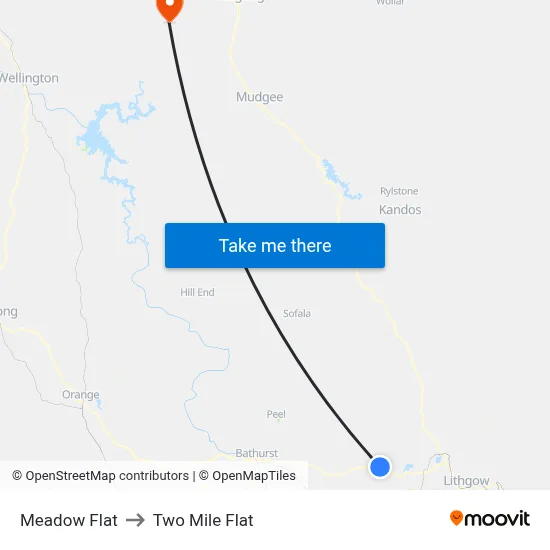 Meadow Flat to Two Mile Flat map