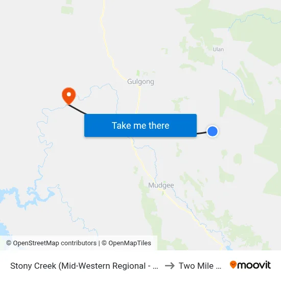 Stony Creek (Mid-Western Regional - NSW) to Two Mile Flat map