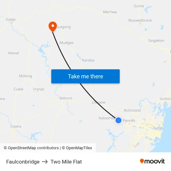 Faulconbridge to Two Mile Flat map