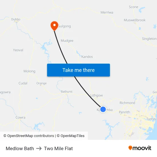 Medlow Bath to Two Mile Flat map