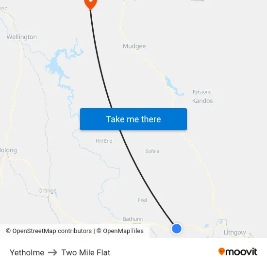Yetholme to Two Mile Flat map