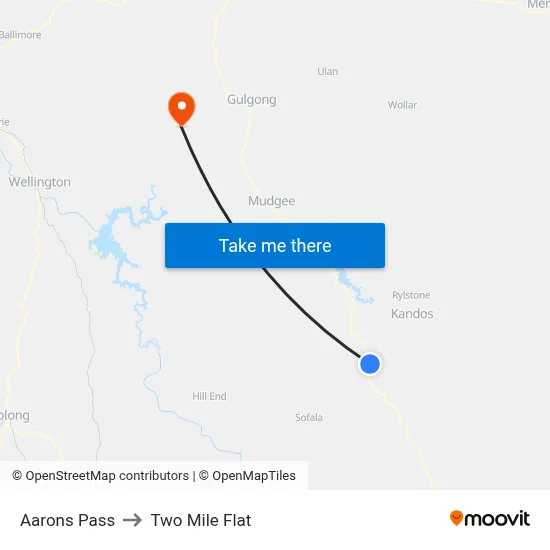 Aarons Pass to Two Mile Flat map