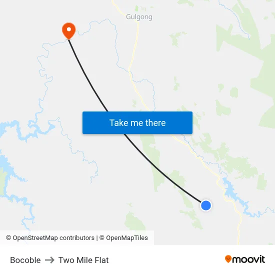 Bocoble to Two Mile Flat map