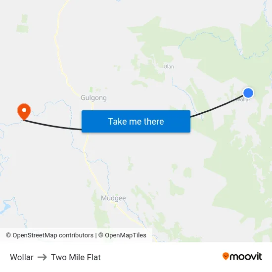 Wollar to Two Mile Flat map