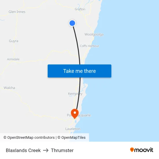 Blaxlands Creek to Thrumster map