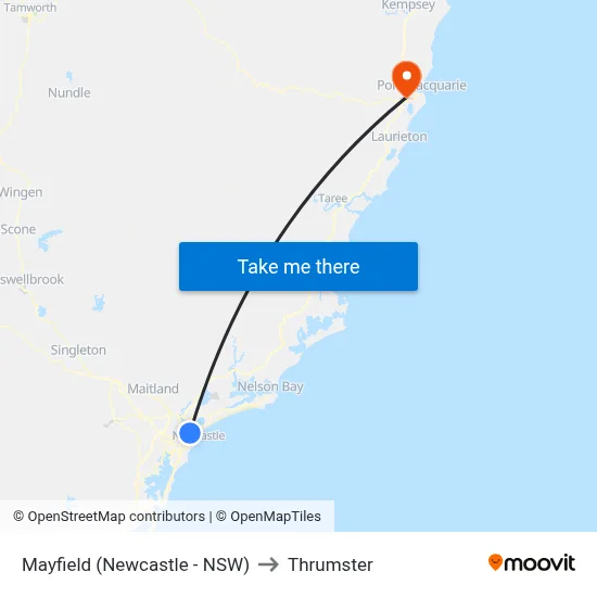 Mayfield (Newcastle - NSW) to Thrumster map