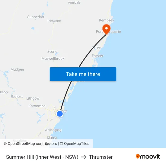 Summer Hill (Inner West - NSW) to Thrumster map