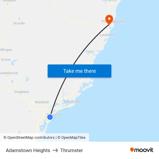 Adamstown Heights to Thrumster map