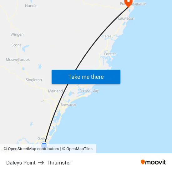 Daleys Point to Thrumster map