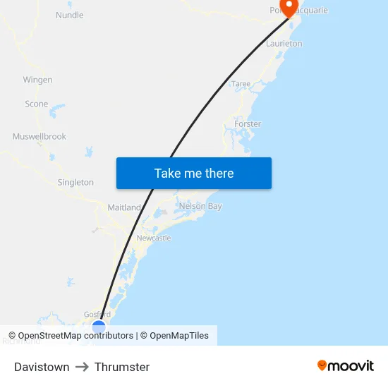 Davistown to Thrumster map