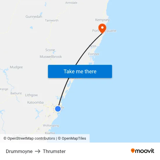 Drummoyne to Thrumster map