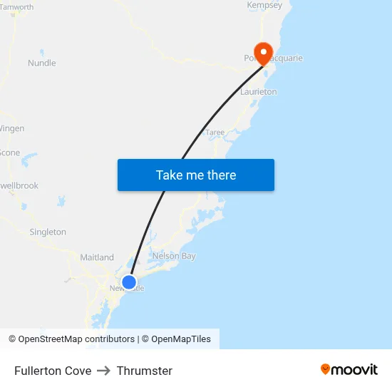 Fullerton Cove to Thrumster map