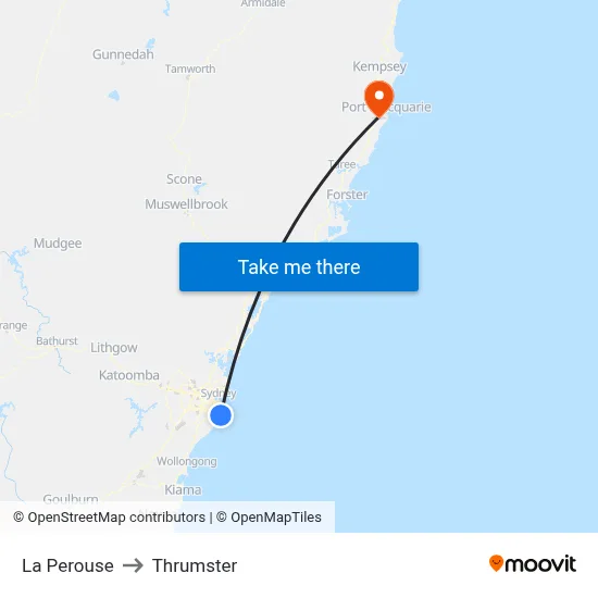 La Perouse to Thrumster map