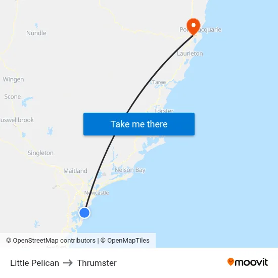 Little Pelican to Thrumster map