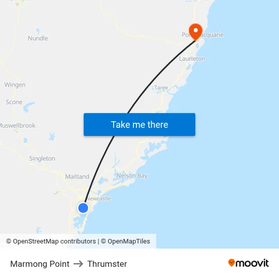 Marmong Point to Thrumster map