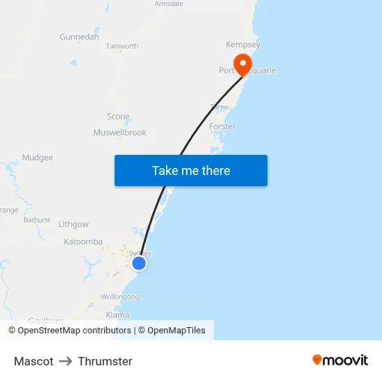 Mascot to Thrumster map