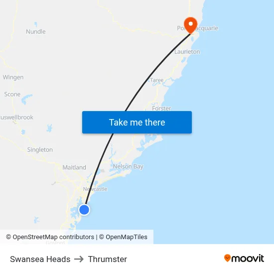 Swansea Heads to Thrumster map
