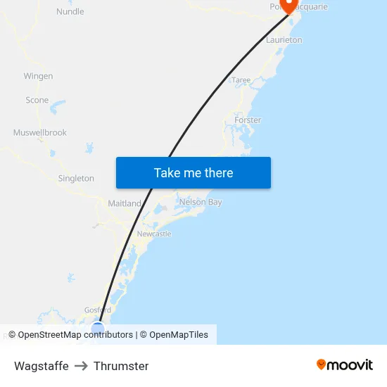 Wagstaffe to Thrumster map