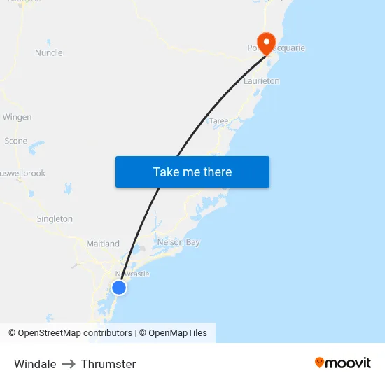 Windale to Thrumster map