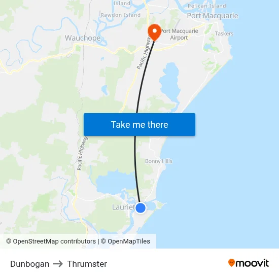 Dunbogan to Thrumster map