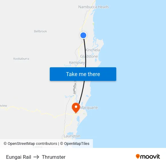 Eungai Rail to Thrumster map