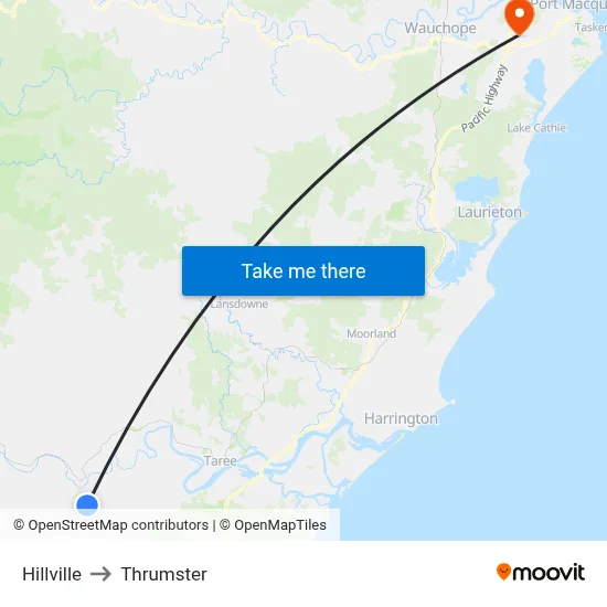Hillville to Thrumster map
