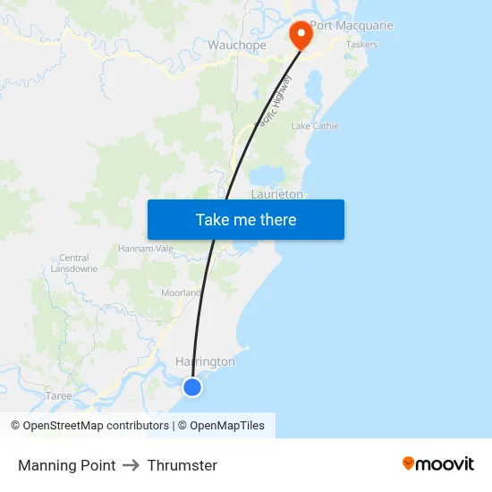 Manning Point to Thrumster map