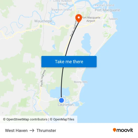 West Haven to Thrumster map