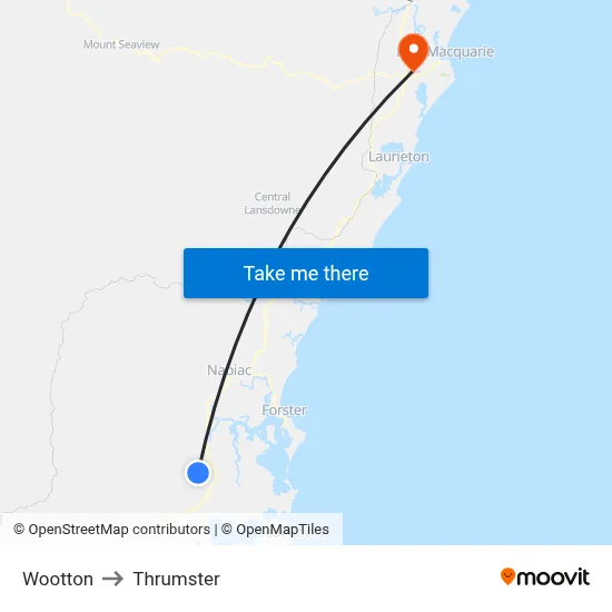 Wootton to Thrumster map