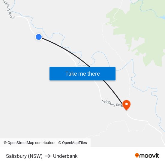 Salisbury (NSW) to Underbank map