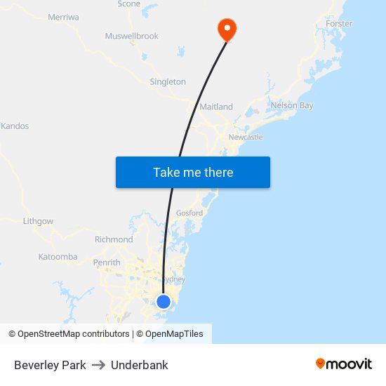 Beverley Park to Underbank map