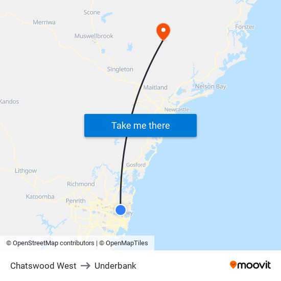 Chatswood West to Underbank map