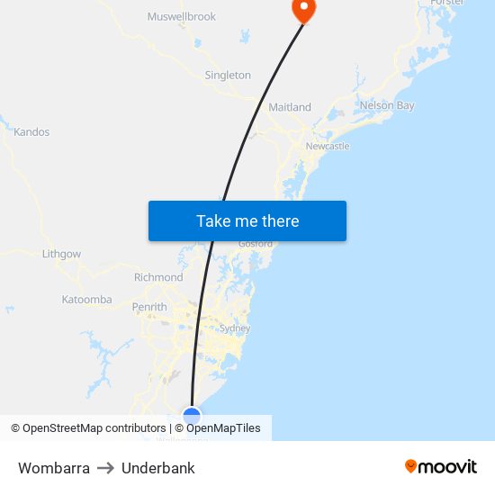 Wombarra to Underbank map