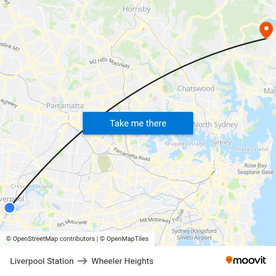 Liverpool Station to Wheeler Heights map