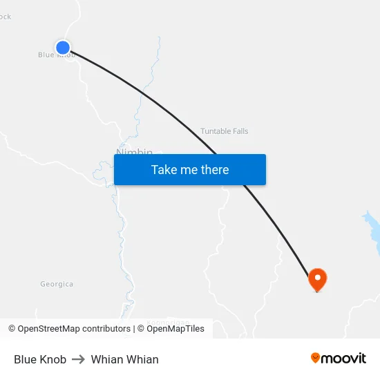 Blue Knob to Whian Whian map