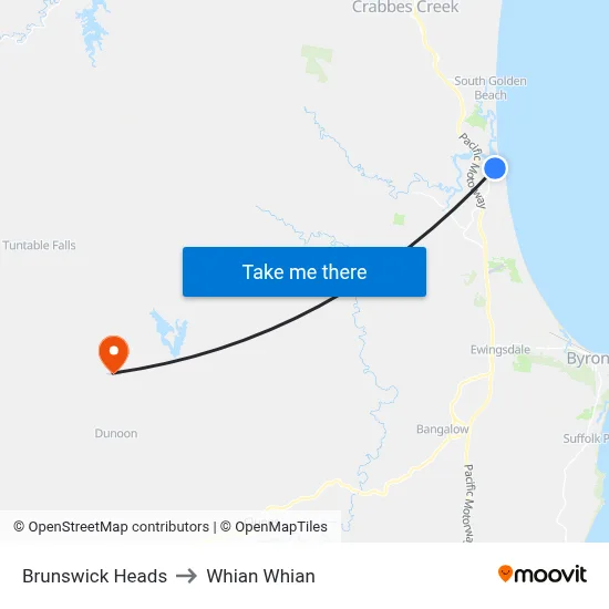 Brunswick Heads to Whian Whian map