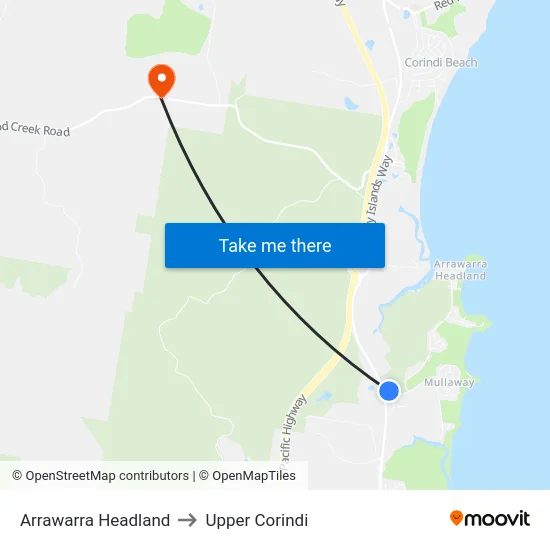 Arrawarra Headland to Upper Corindi map