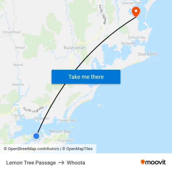 Lemon Tree Passage to Whoota map