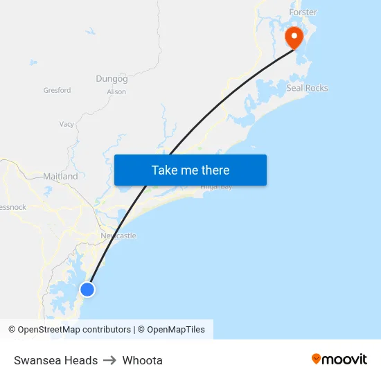 Swansea Heads to Whoota map