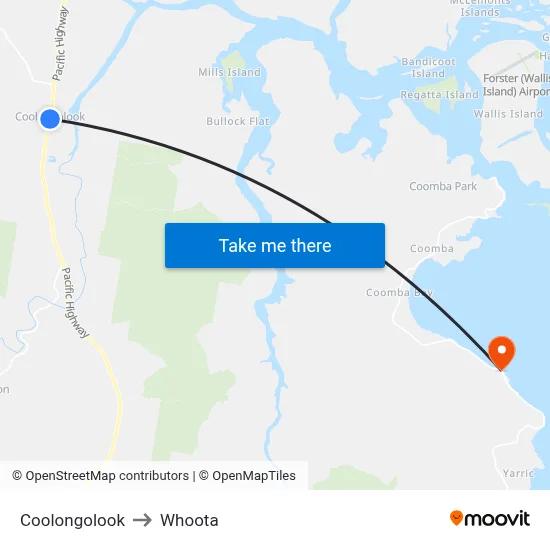 Coolongolook to Whoota map