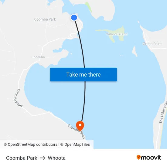 Coomba Park to Whoota map