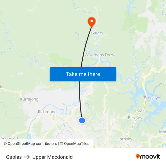 Gables to Upper Macdonald map