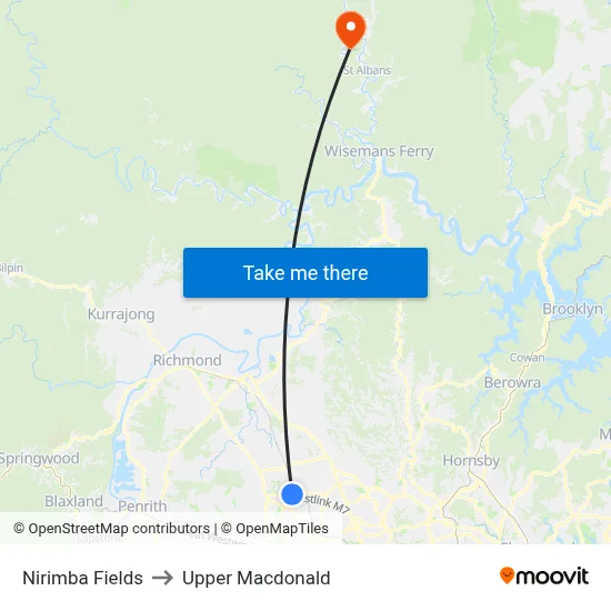 Nirimba Fields to Upper Macdonald map