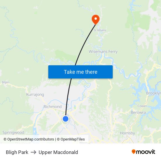 Bligh Park to Upper Macdonald map