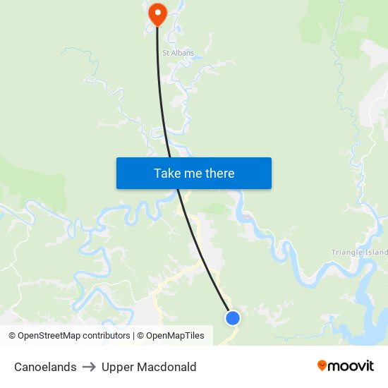 Canoelands to Upper Macdonald map