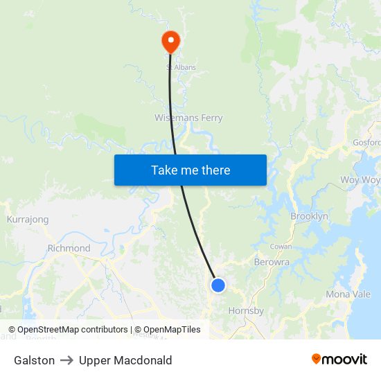 Galston to Upper Macdonald map