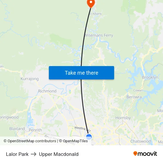 Lalor Park to Upper Macdonald map